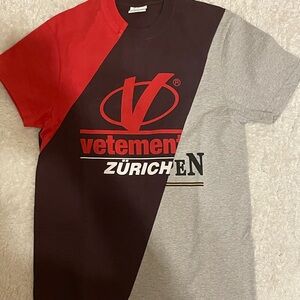 Vetements Red and Black T-Shirt